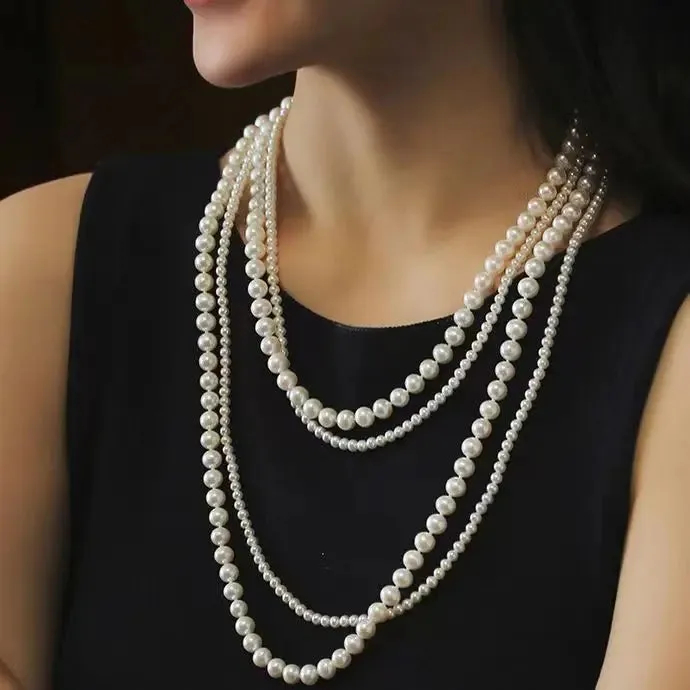 Pearl Multi-layered Women's Necklace Exaggerated Fashion High Street Club Party Banquet Necklace For Women Jewelry