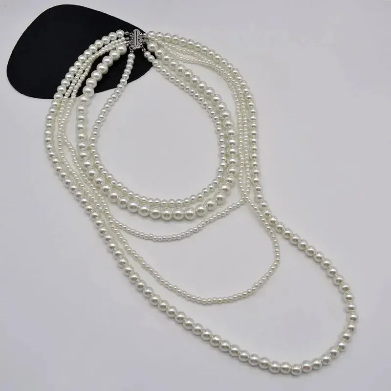 Pearl Multi-layered Women's Necklace Exaggerated Fashion High Street Club Party Banquet Necklace For Women Jewelry