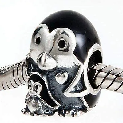 Penguin Mom & Baby Bead Charm