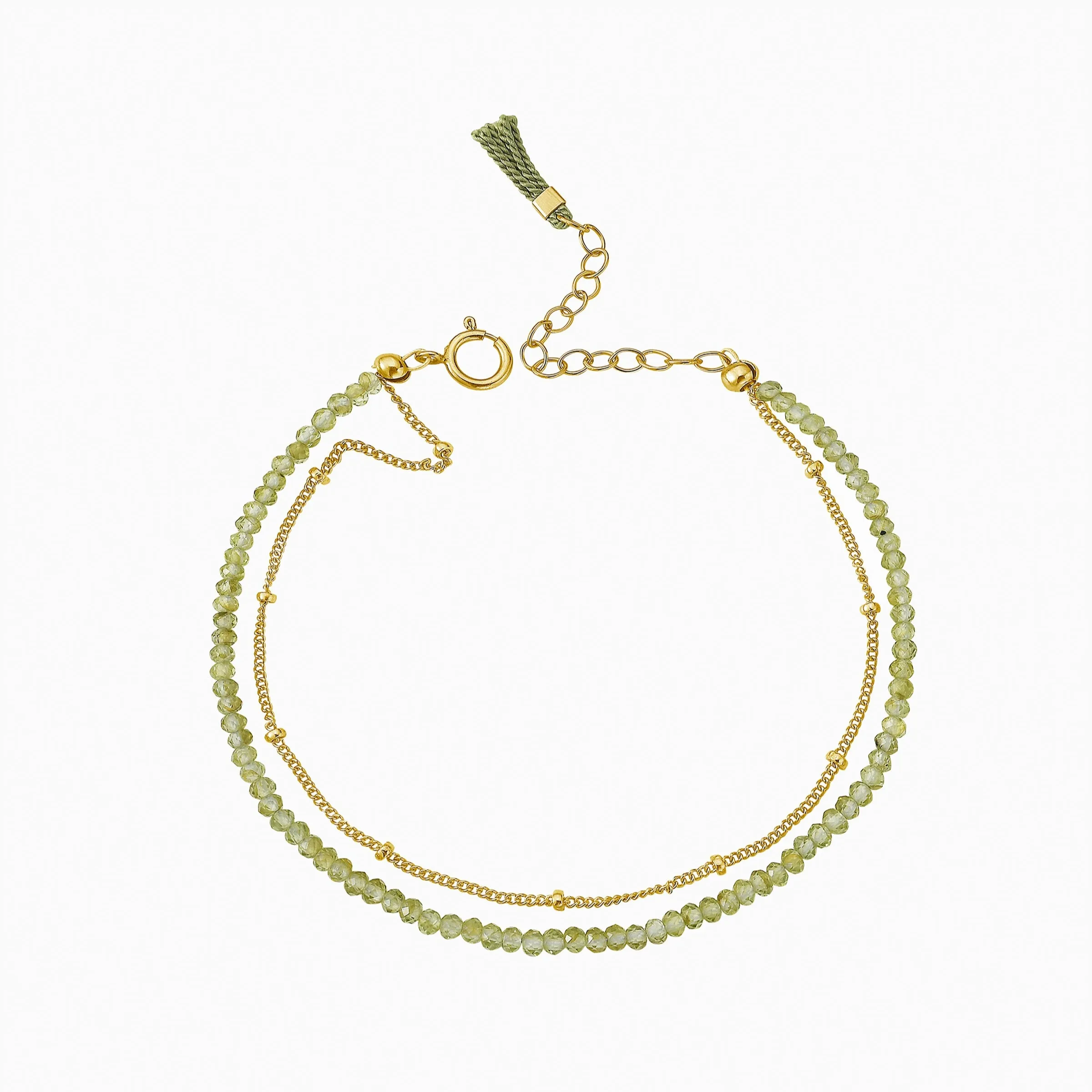 PERIDOT BRACELET WITH TASSEL