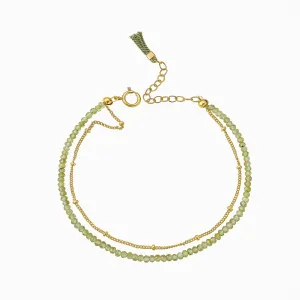 PERIDOT BRACELET WITH TASSEL