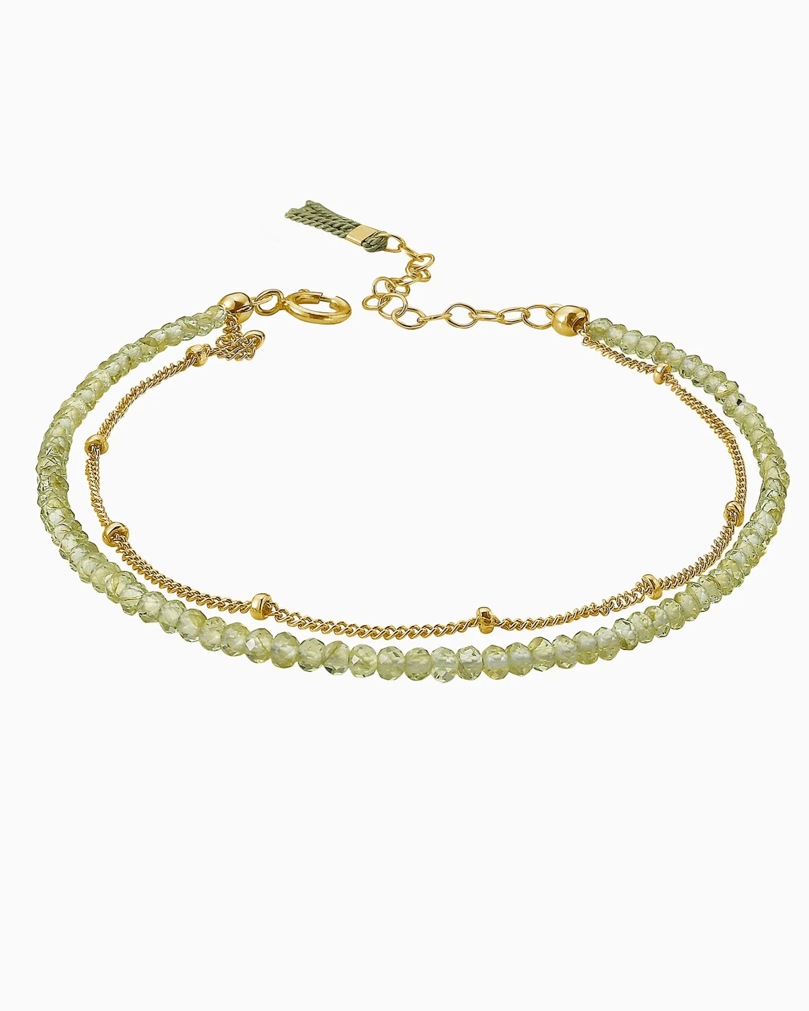 PERIDOT BRACELET WITH TASSEL