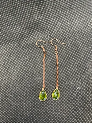 Peridot drop earrings - August birthstone