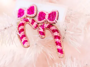 Pink Candy Cane Earrings