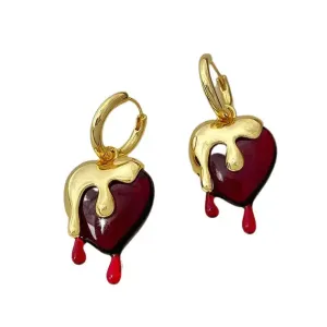 Poison Drop Heart Earrings in Unique Apparel and Accessories Collection
