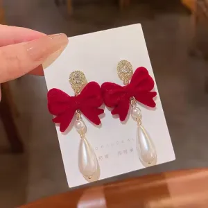 Preffers® Royal Velvet Ribbon Earrings – Regal & Charming