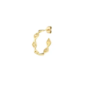 Pure Gold Eye Link Hoop Earrings