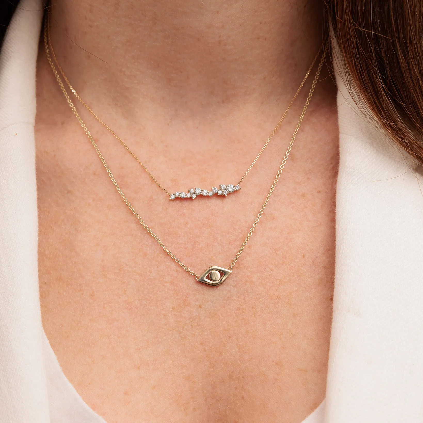 Pure Gold Large Eye Link Necklace