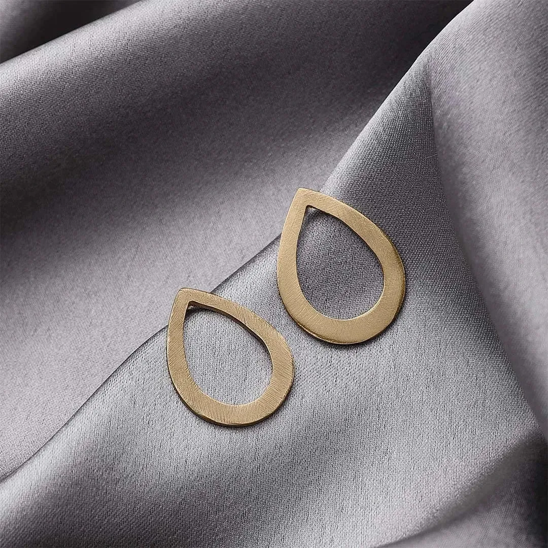 Pure Silver Earrings - Timeless Beauty Of Gold Plated Dew Drop
