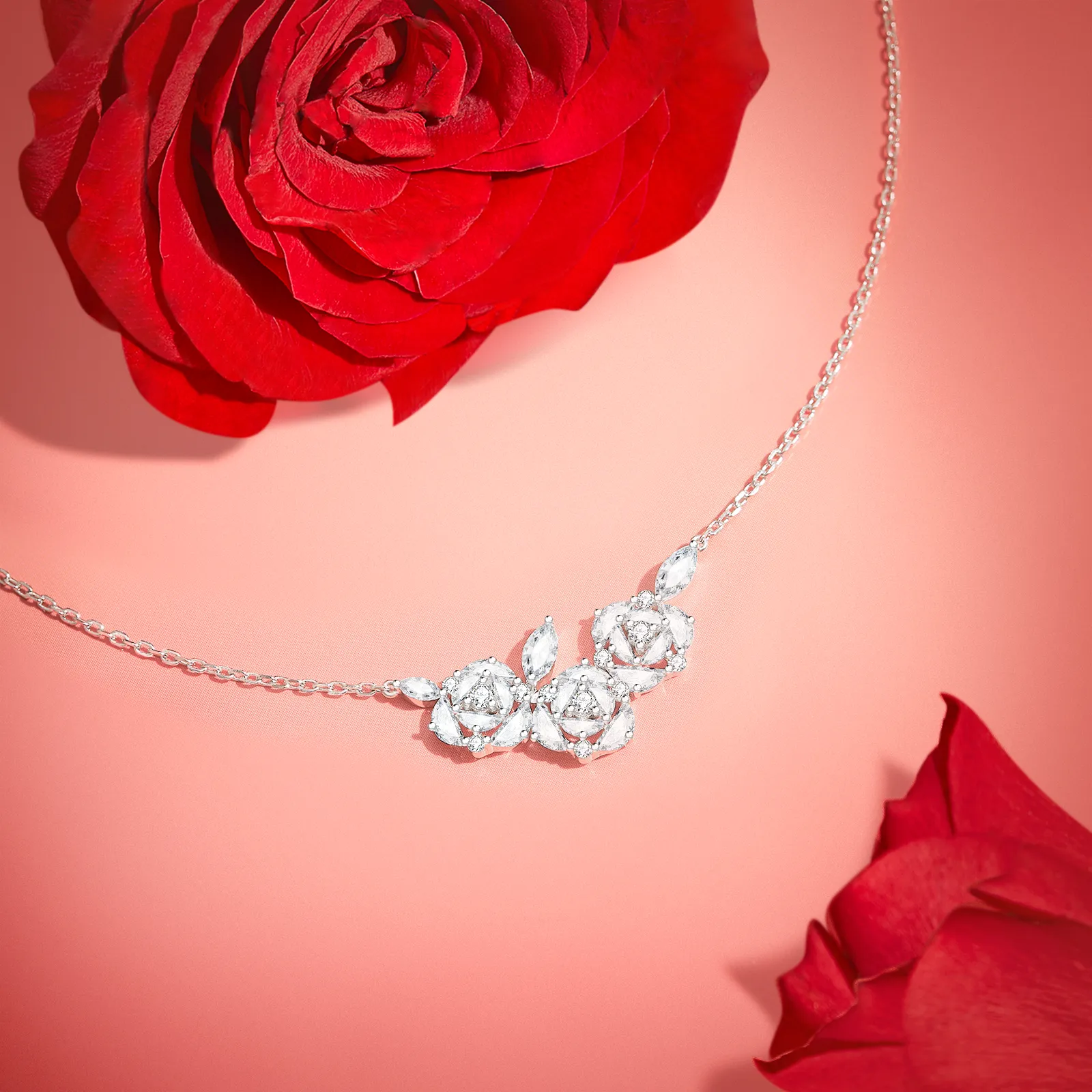 "Blooming Rose" Sterling Silver Necklace