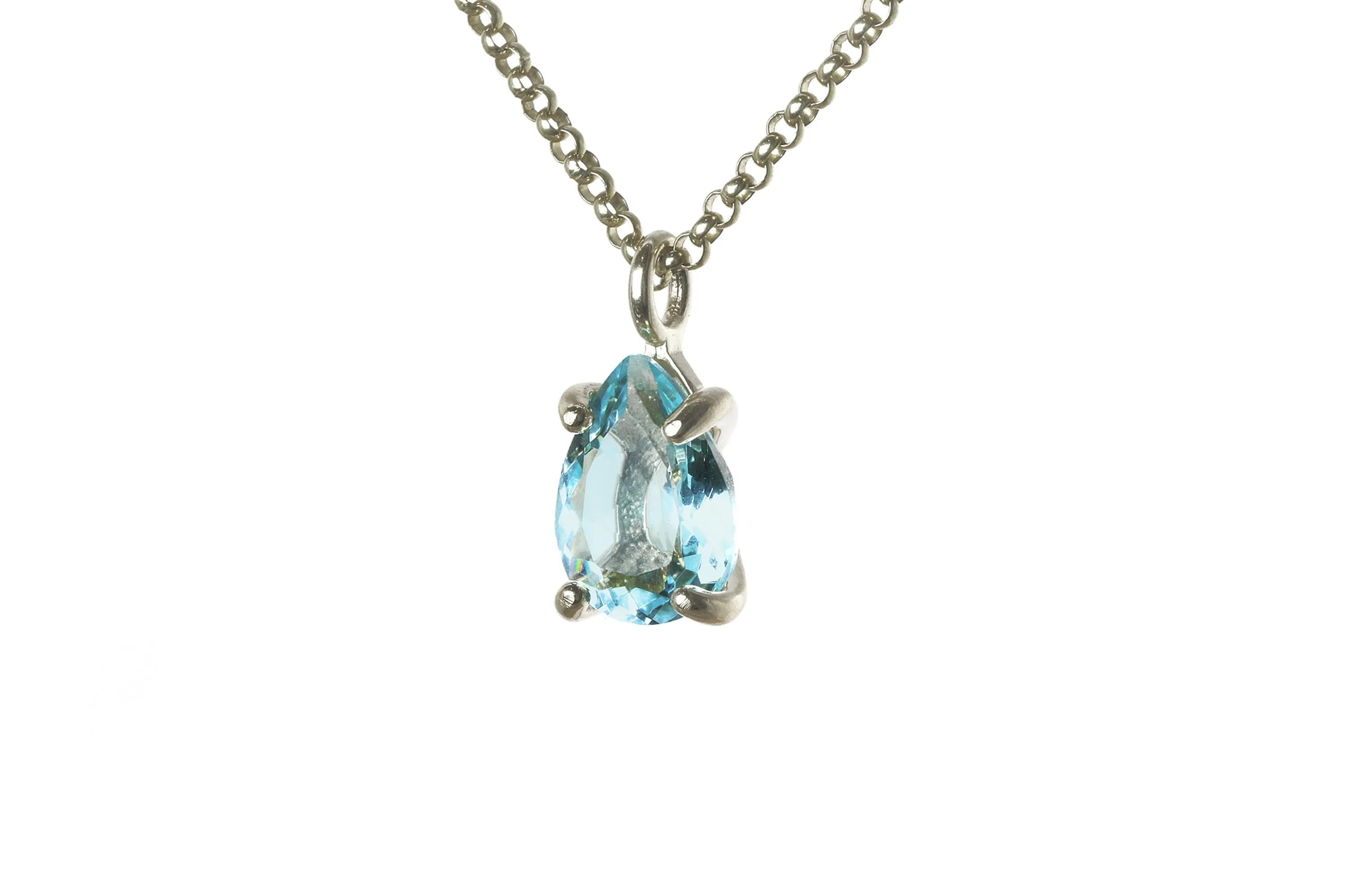 Radiant Blue Topaz Gold Necklace