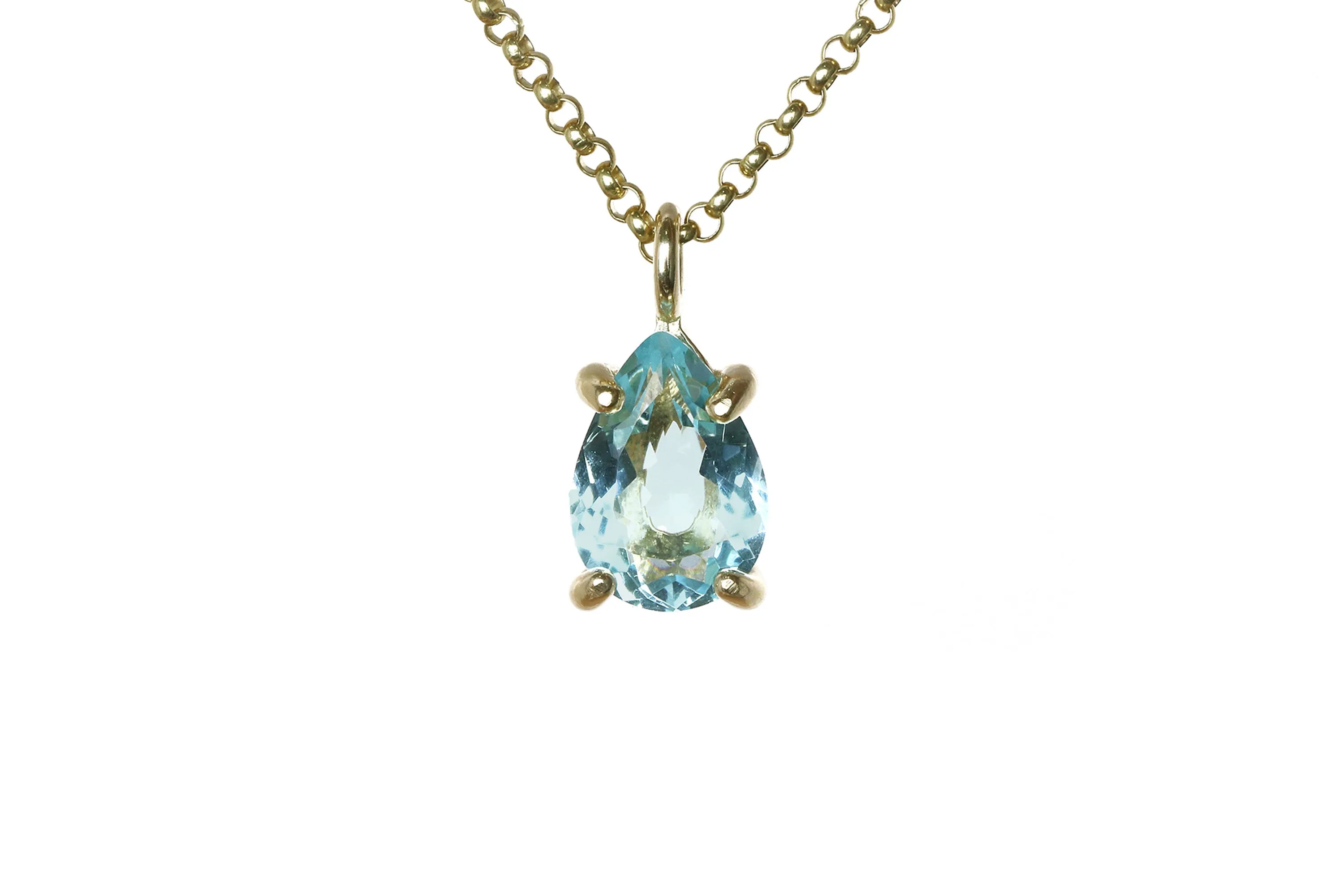 Radiant Blue Topaz Gold Necklace