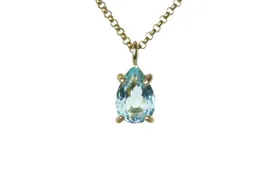 Radiant Blue Topaz Gold Necklace