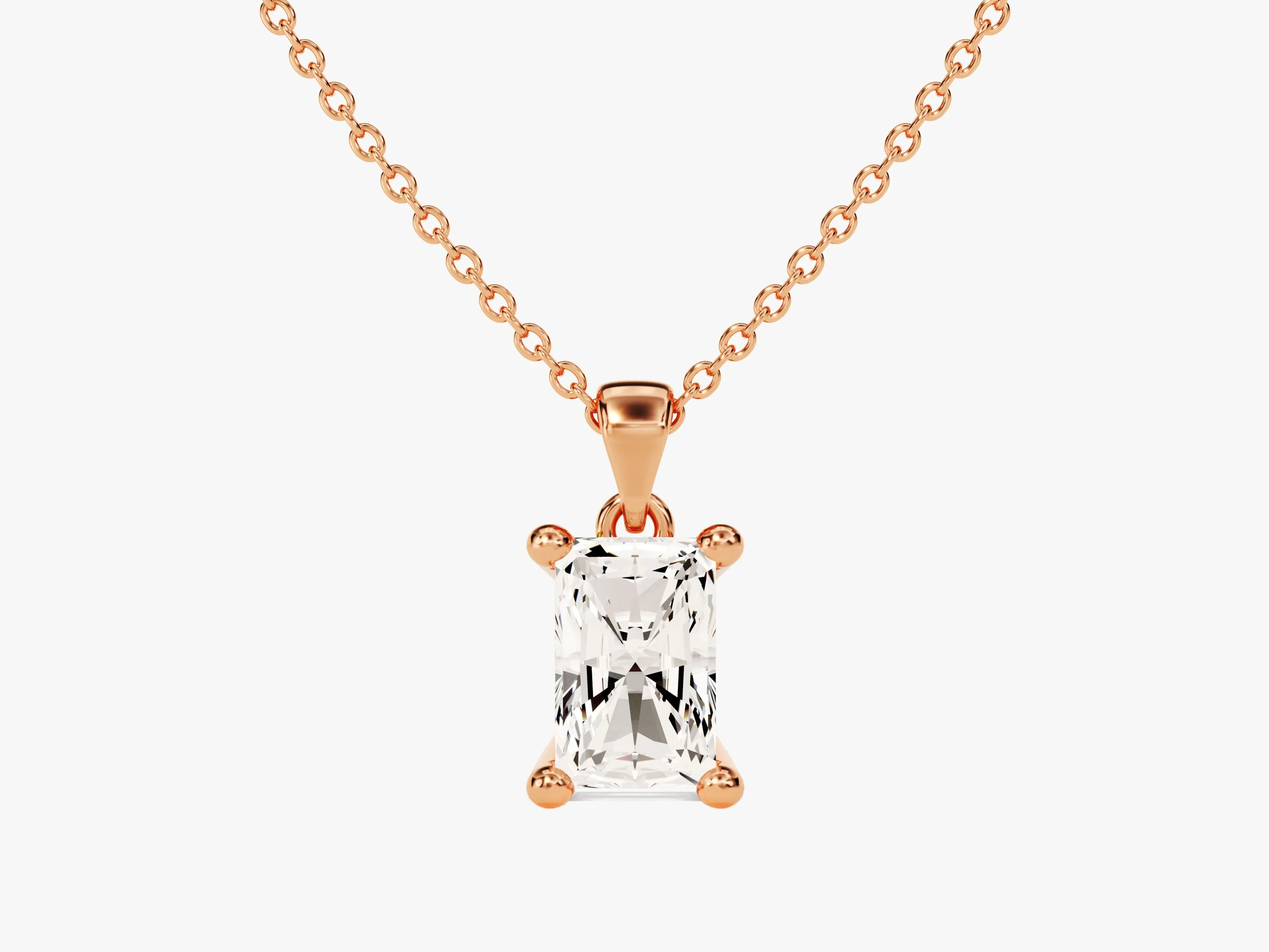 Radiant Cut Lab Grown Diamond Solitaire Pendant (0.50 CT)