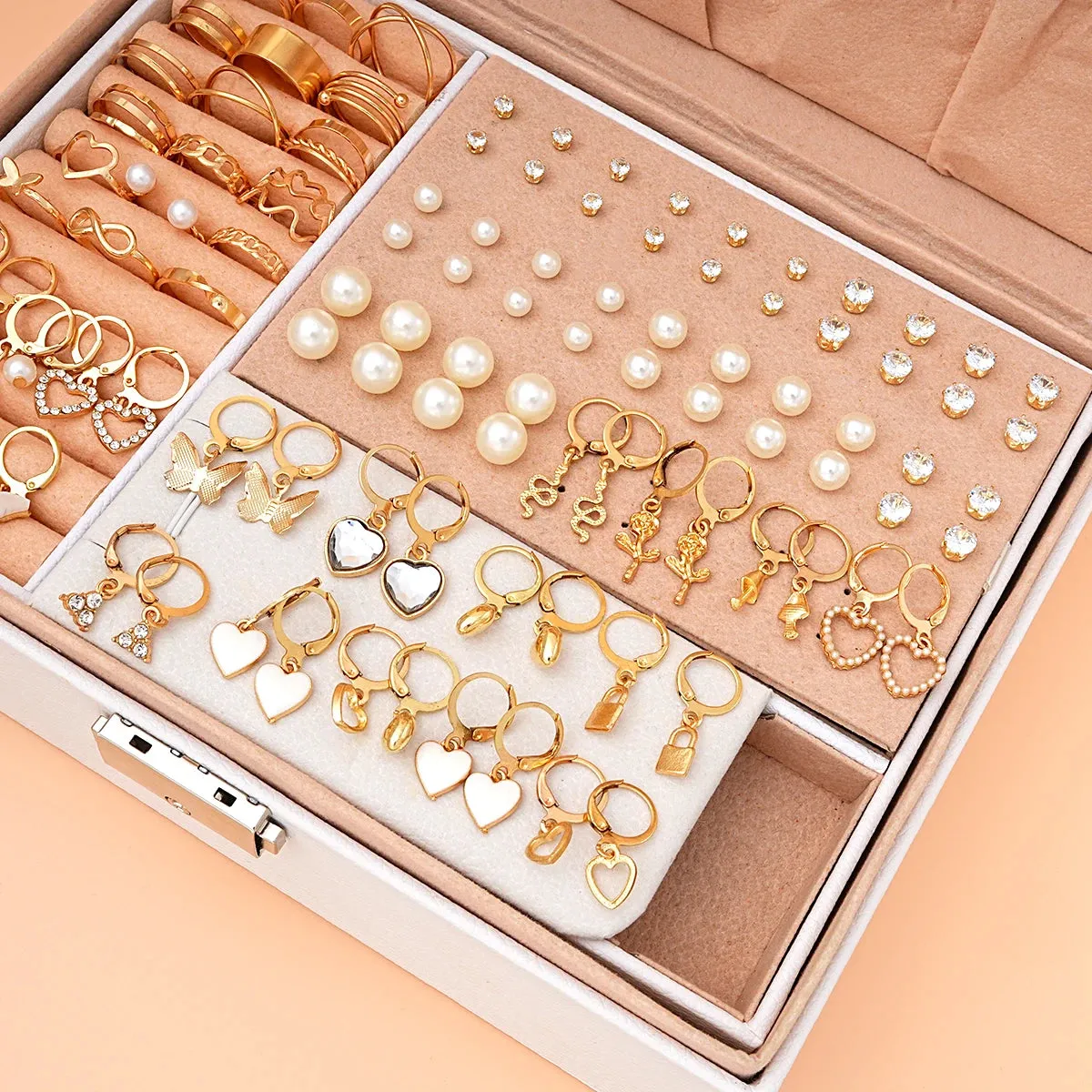 Radiant Luxury: 73-Piece Gold-Plated Jewelry Set