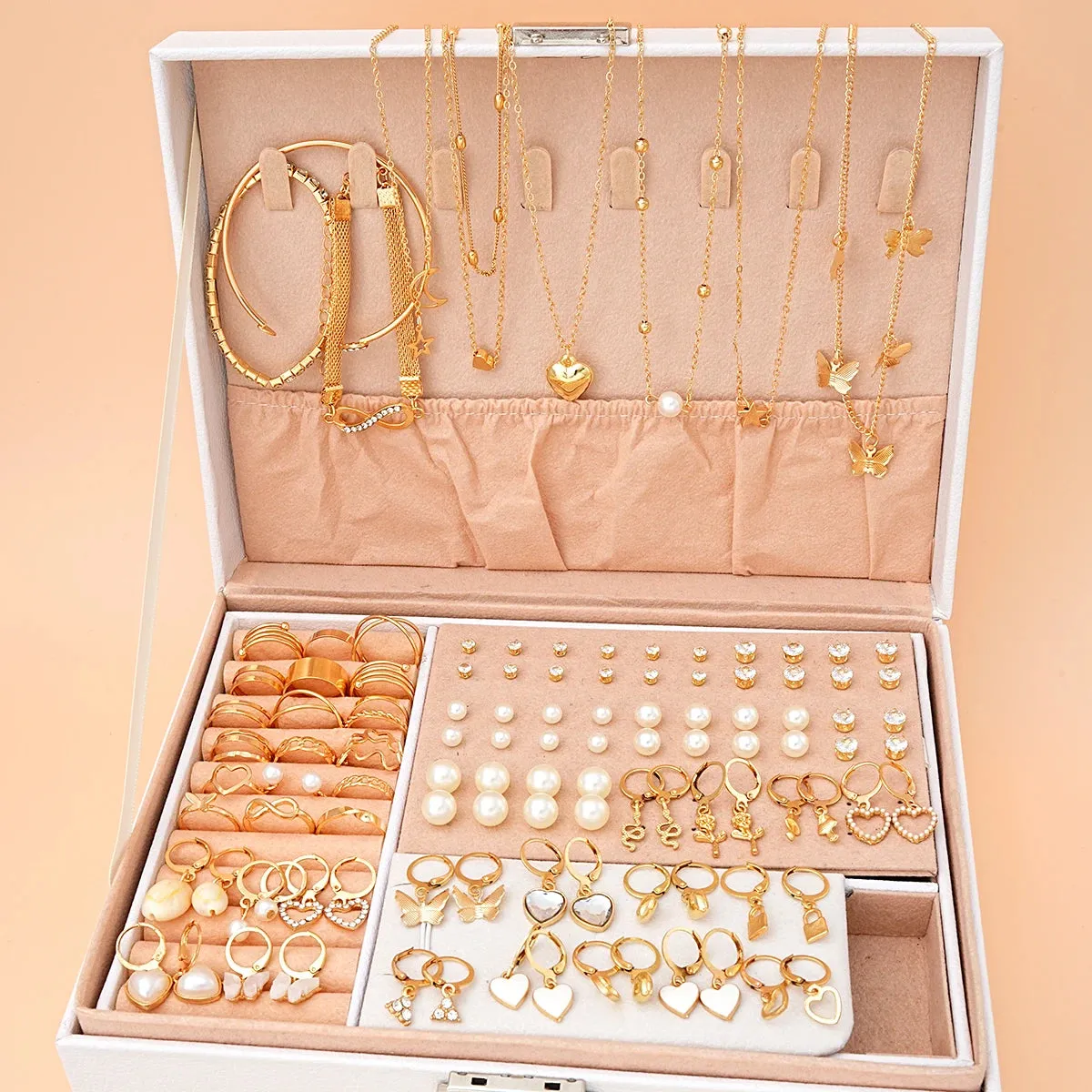 Radiant Luxury: 73-Piece Gold-Plated Jewelry Set