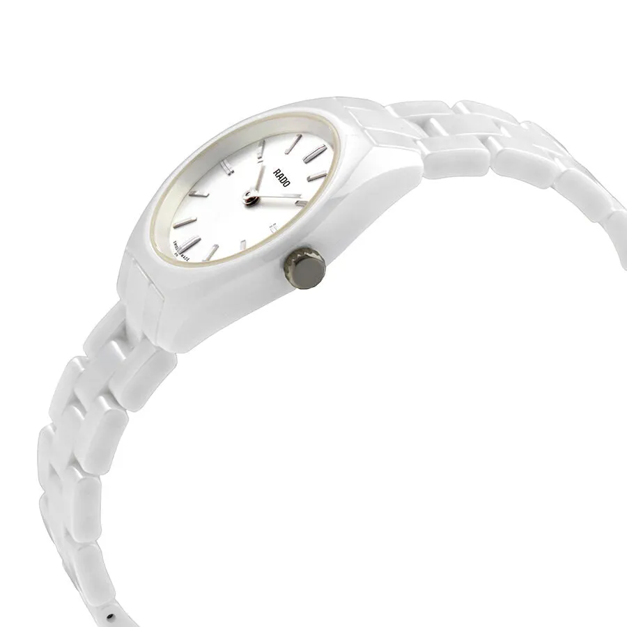 Rado Specchio Silver Dial White Ceramos Ladies Watch R31509102