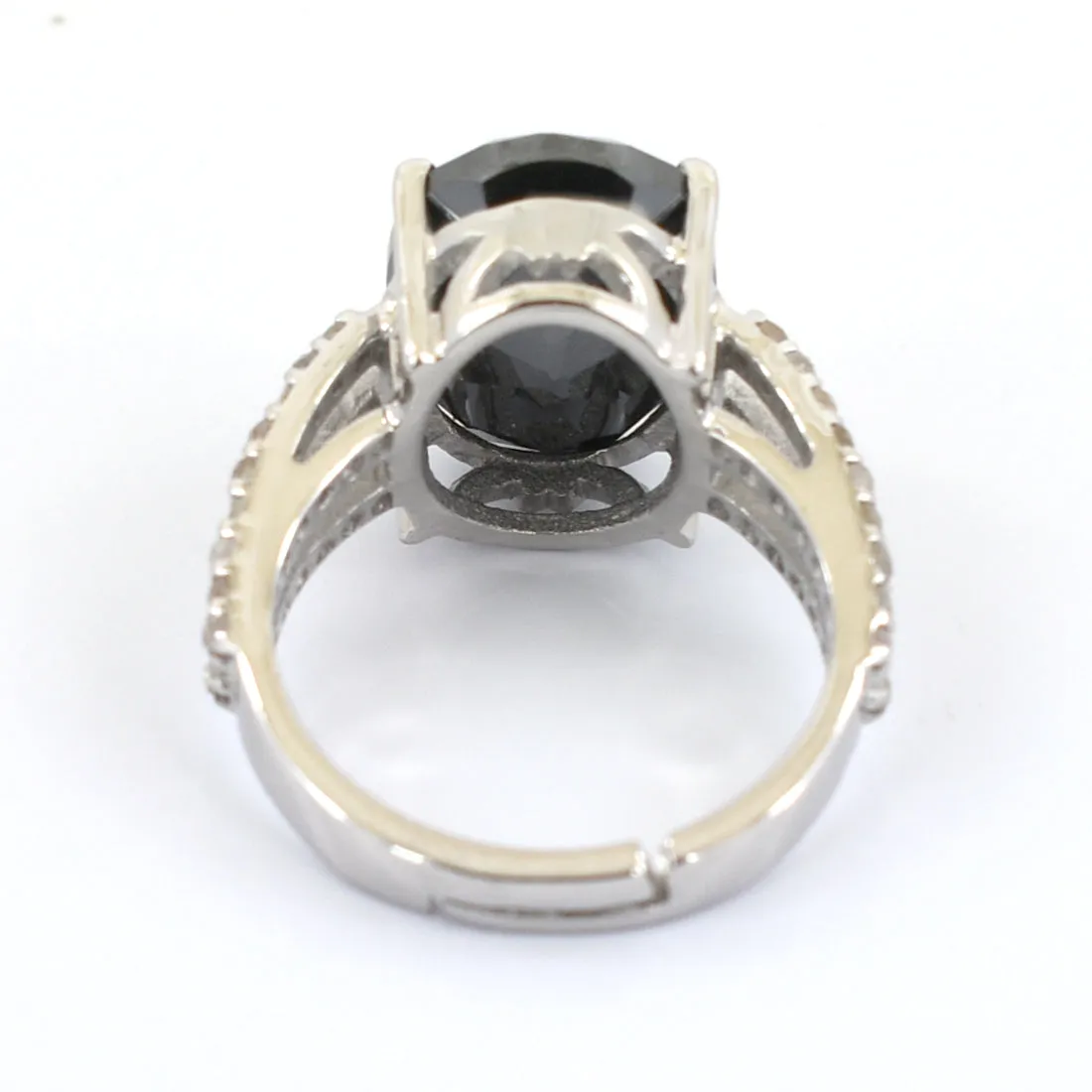 RARE! 7 Ct Gorgeous Black Diamond Ring in 925 Silver with Rose Cut Diamond Accents, Ideal Gift