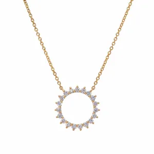 Ready to Ship - Sol Diamond Circle Pendant Necklace