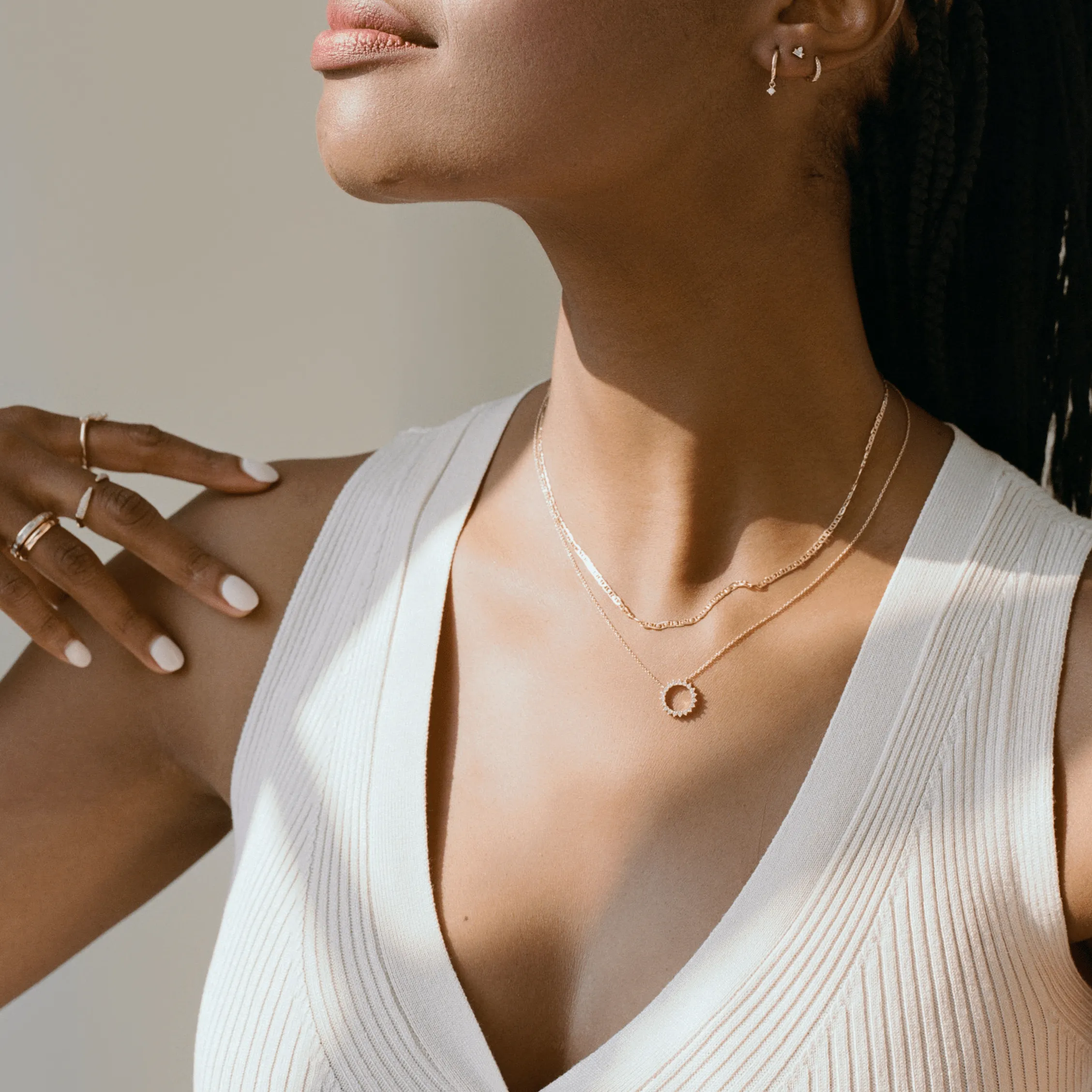 Ready to Ship - Sol Diamond Circle Pendant Necklace