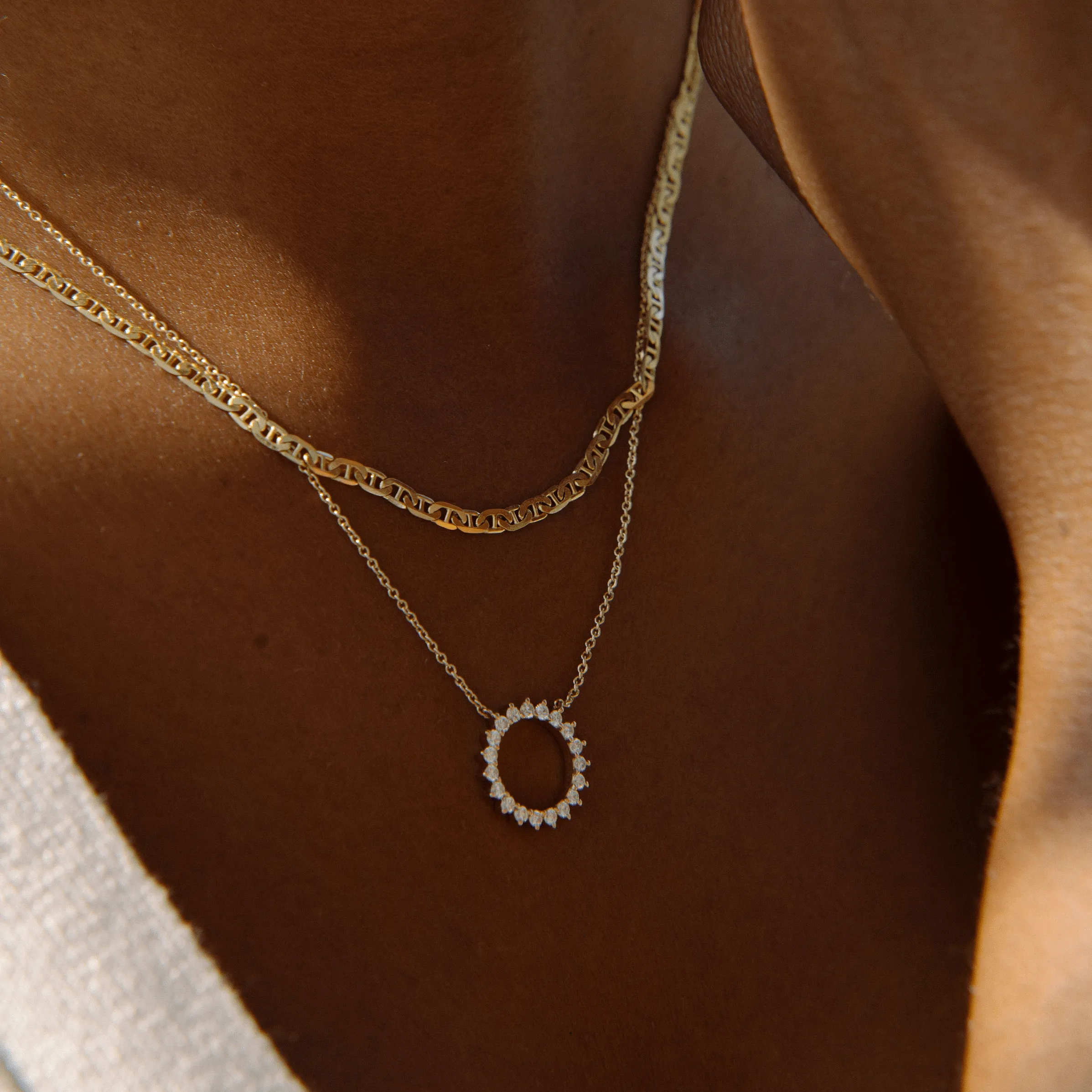 Ready to Ship - Sol Diamond Circle Pendant Necklace