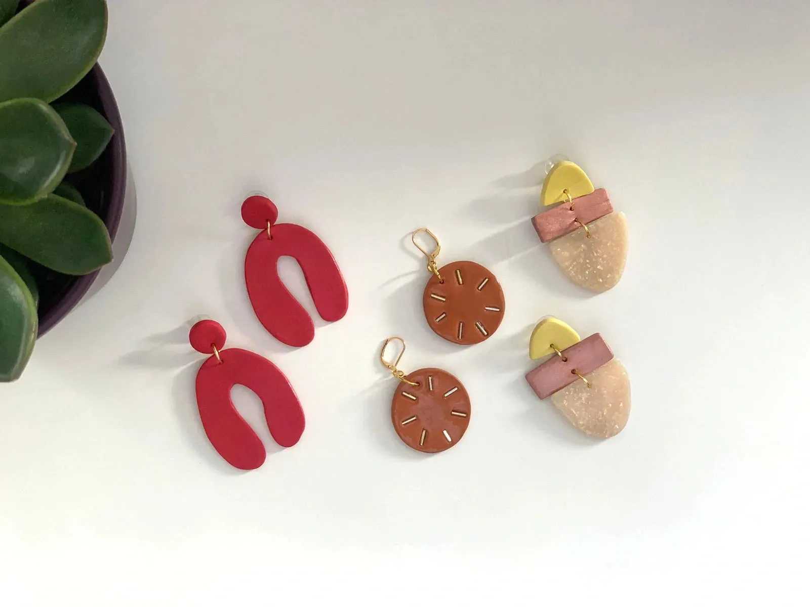 Red Polymer Clay Earrings | Hughsie Exclusive Collection