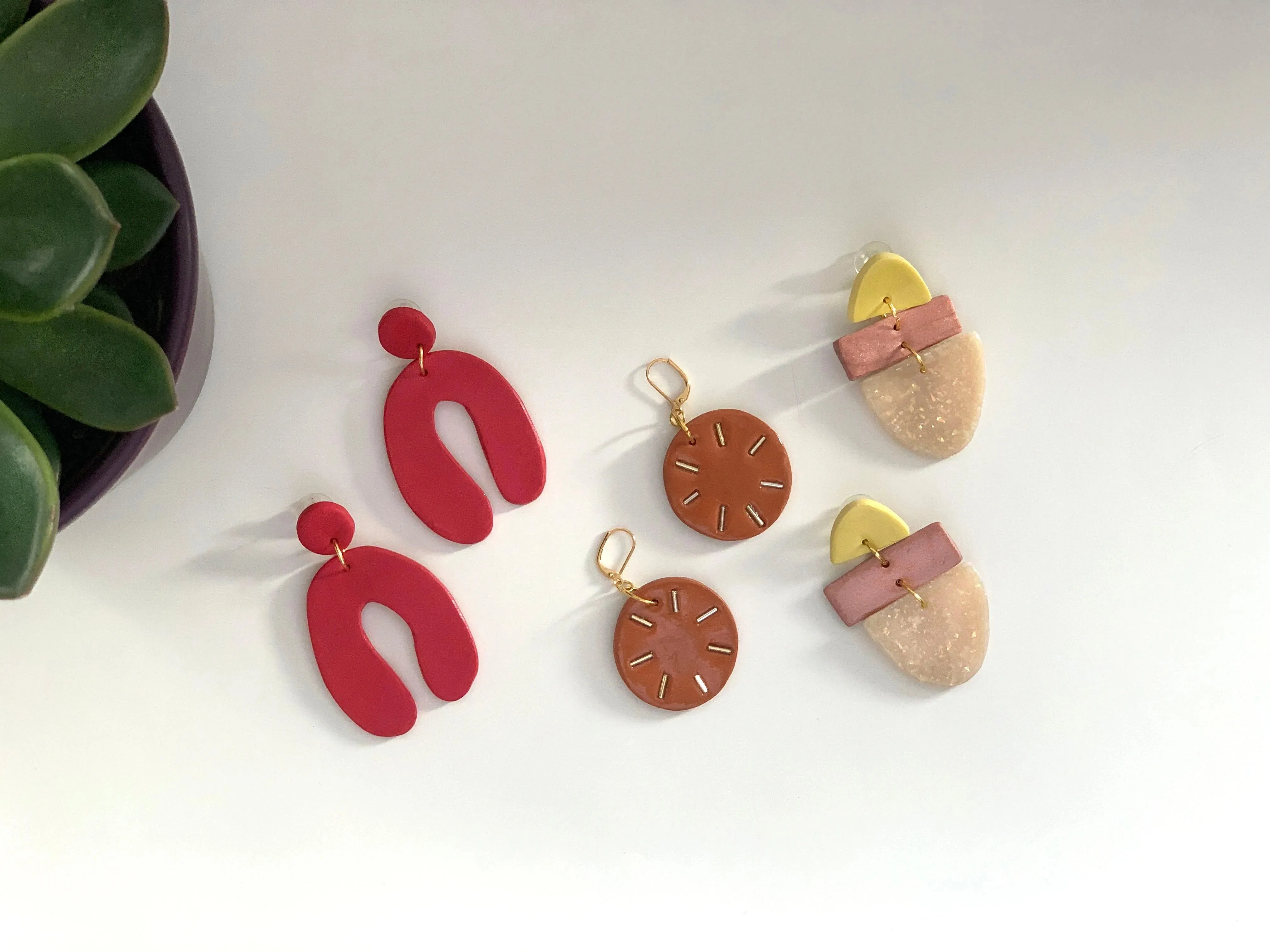 Red Polymer Clay Earrings | Hughsie Exclusive Collection