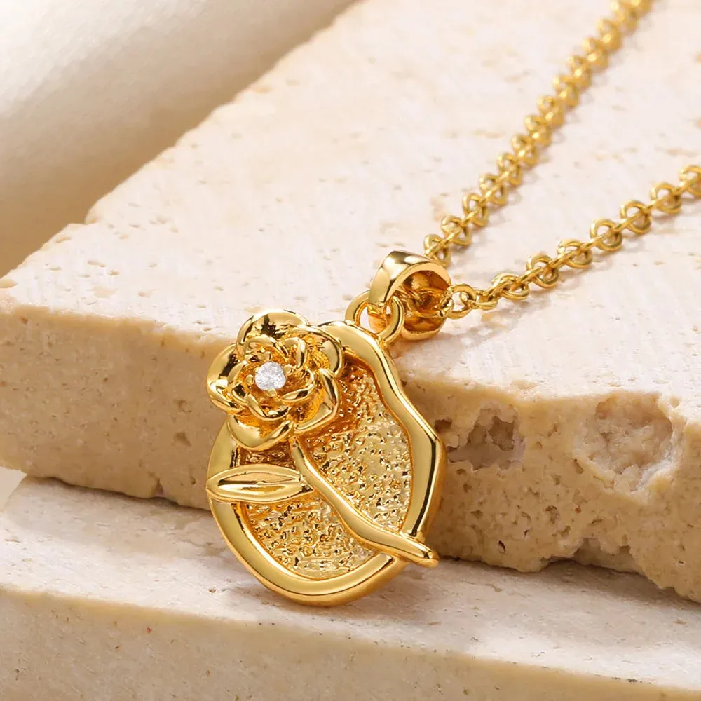 Rhinestone Rose Choker Shiny Zircon Sunrise Necklace For Women Gold Color Collar Evil Eyes Jewelry Y2k