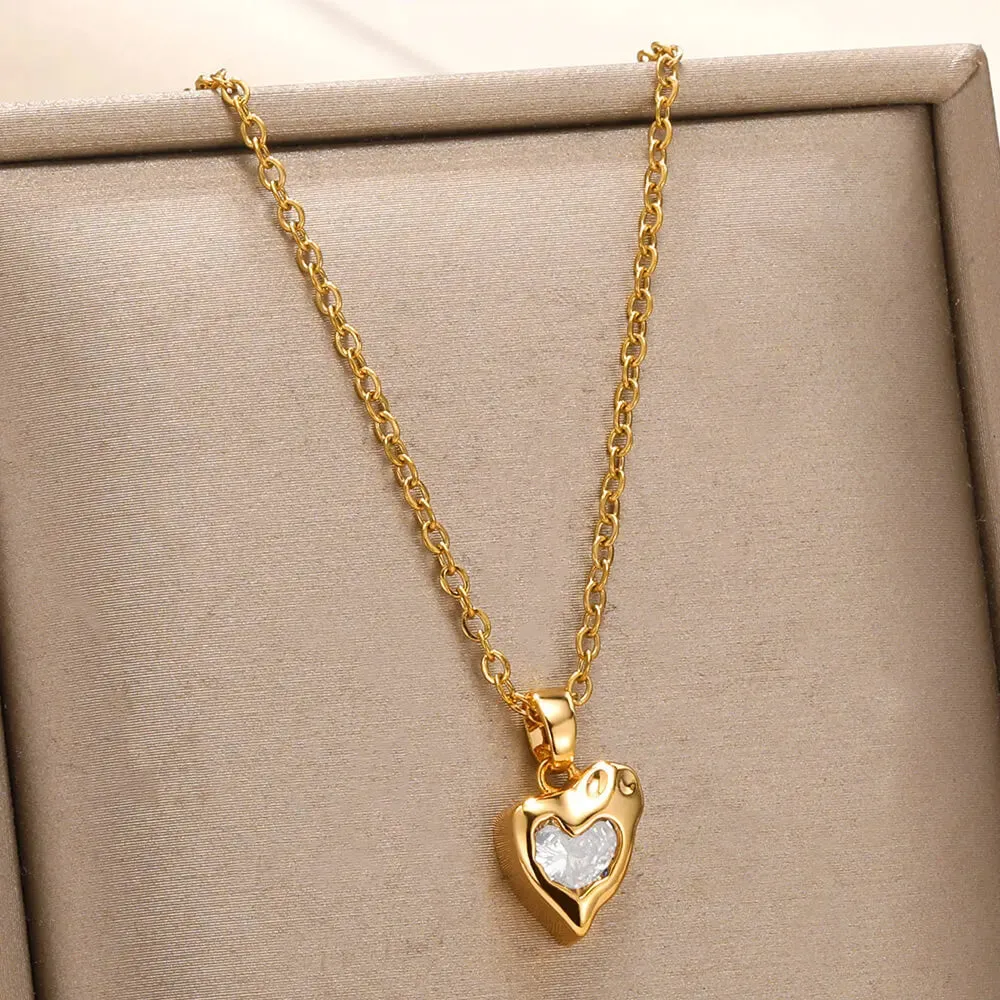 Rhinestone Rose Choker Shiny Zircon Sunrise Necklace For Women Gold Color Collar Evil Eyes Jewelry Y2k