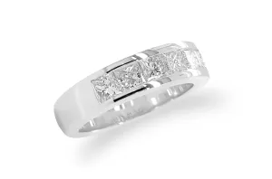 Ring 18kt Gold & 6 Princess Cut Diamonds Half Band