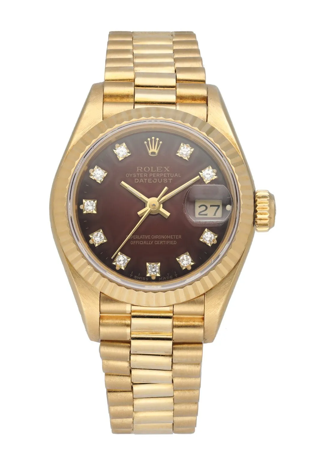 Rolex Datejust 69178 Diamond Dial Yellow Gold Ladies Watch
