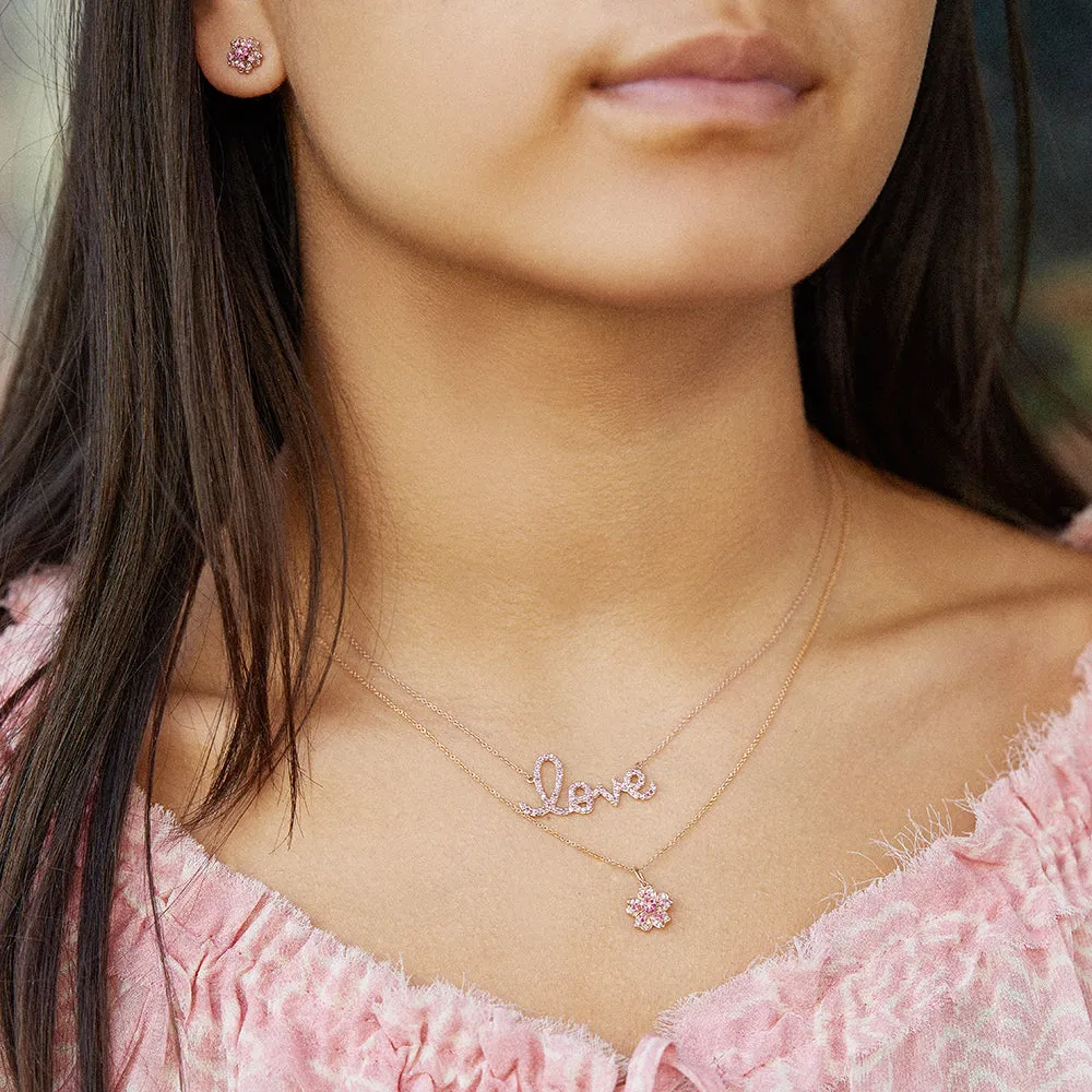 Rose Gold & Diamond Small Sakura Charm