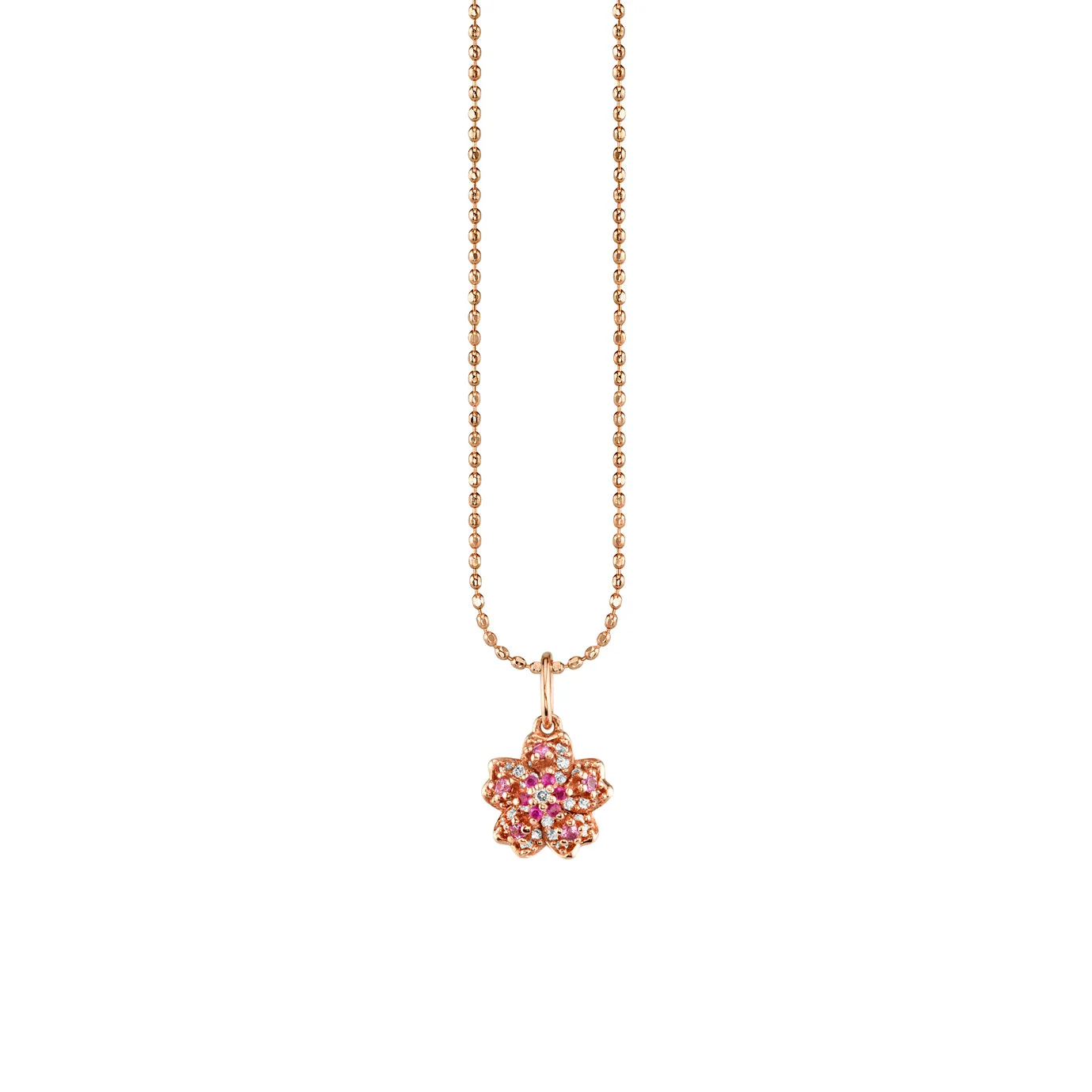 Rose Gold & Diamond Small Sakura Charm