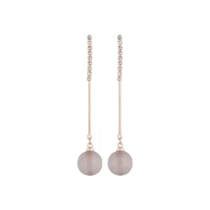 Rose Gold Diamante Stick Cat Eye Earrings