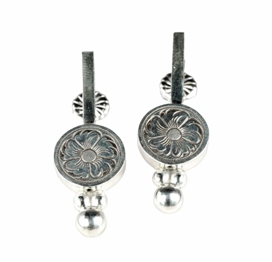 Round Drop Earrings