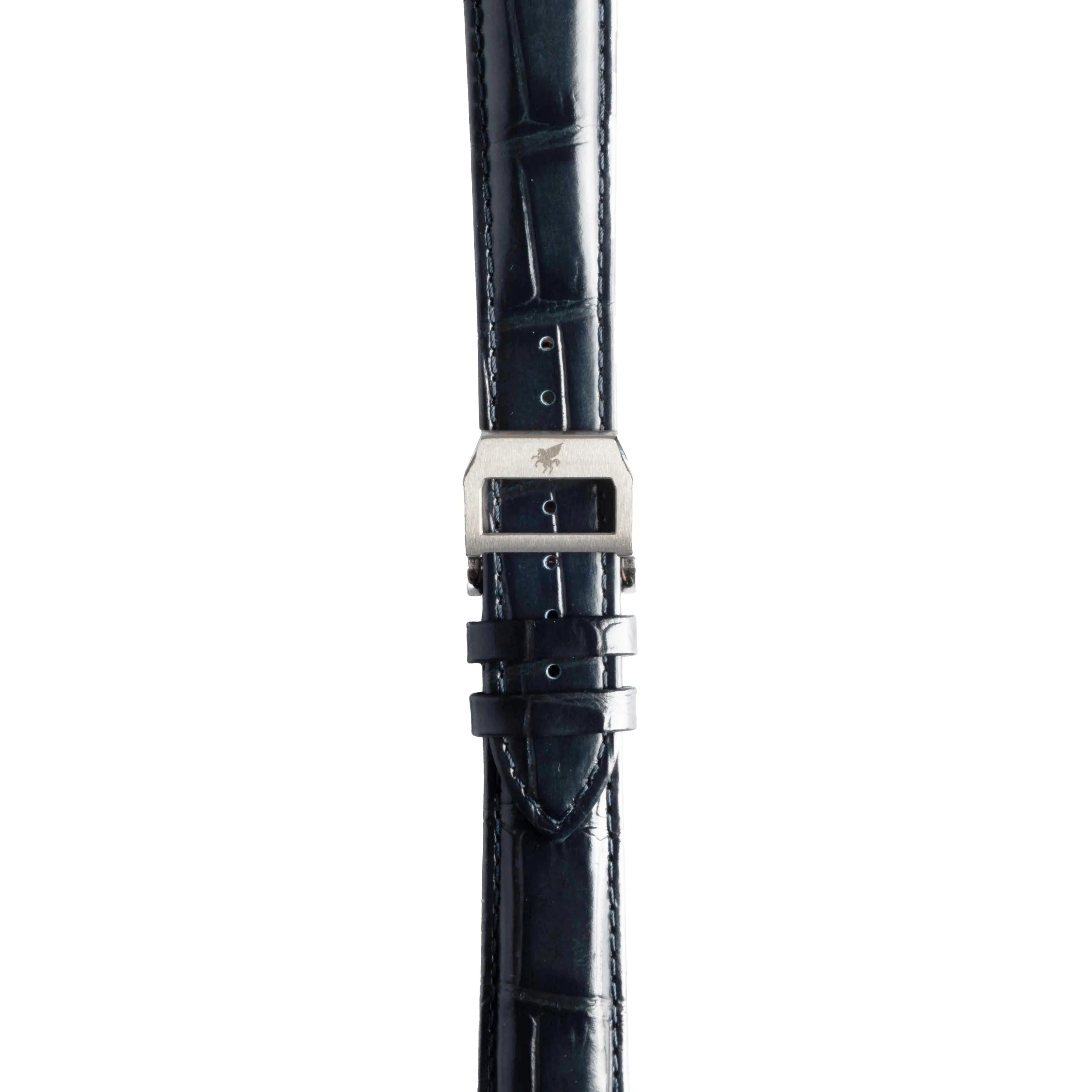 Royal Blue Crocodile Pattern Leather Strap