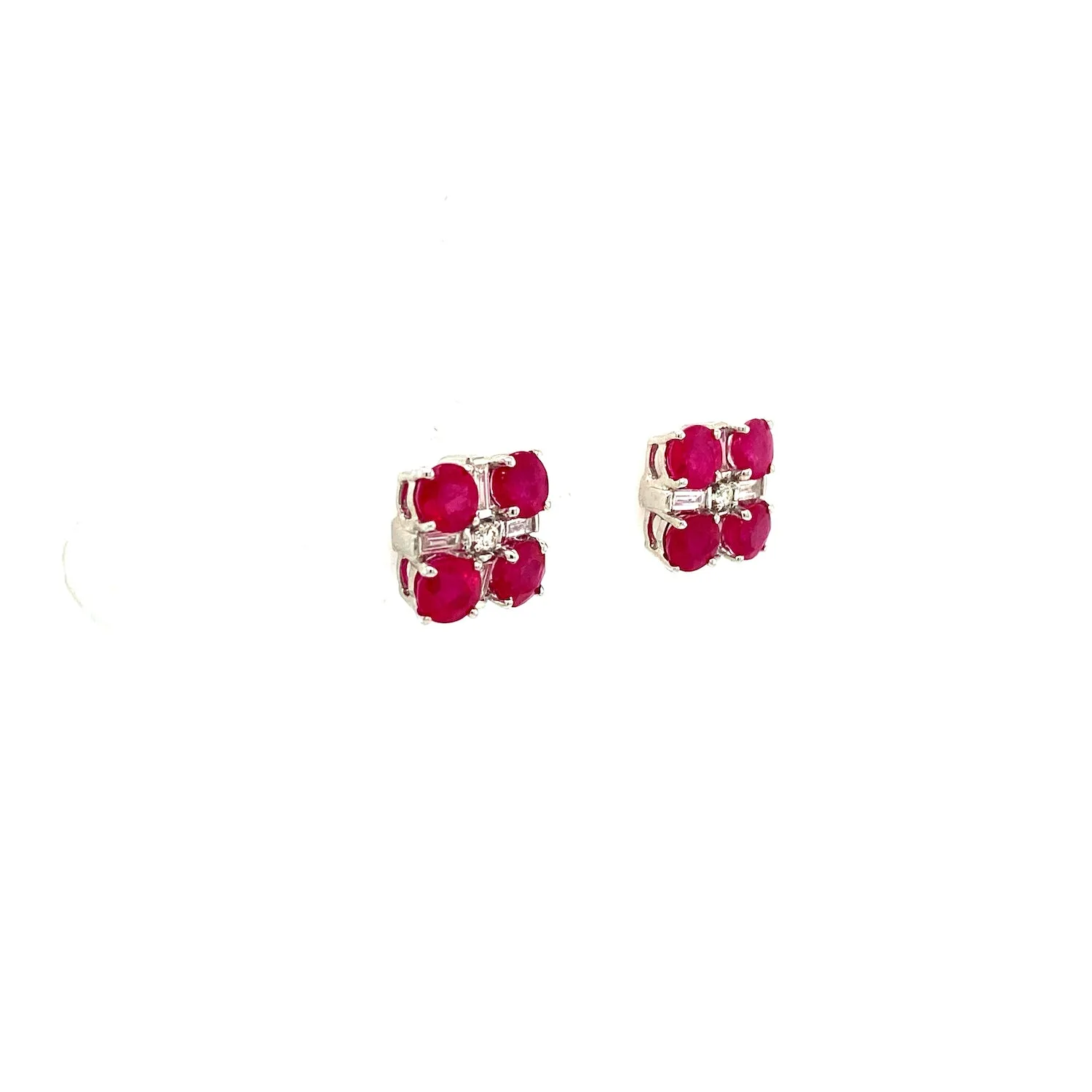 Ruby and Diamond Earring in 14K White Gold - KGT 31654
