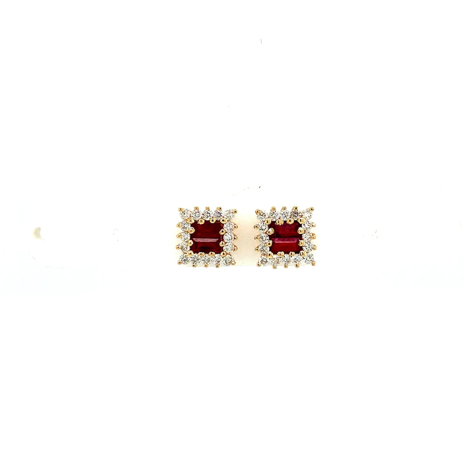 Ruby and Diamond Earring in 14K Yellow Gold - KGT 33221