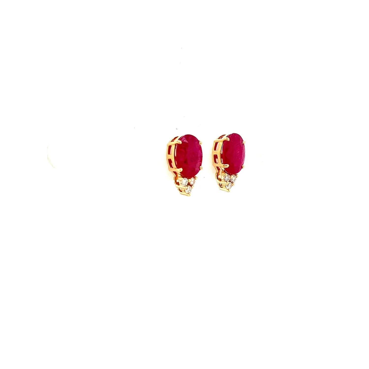 Ruby and Diamond Earring in 14K Yellow Gold - KGT 33501