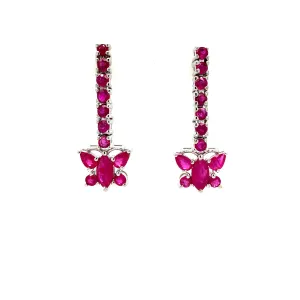 Ruby Earring in .925 Sterling Silver - KST 50718
