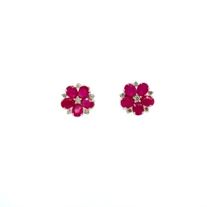 Ruby Earring in .925 Sterling Silver - KST 52358