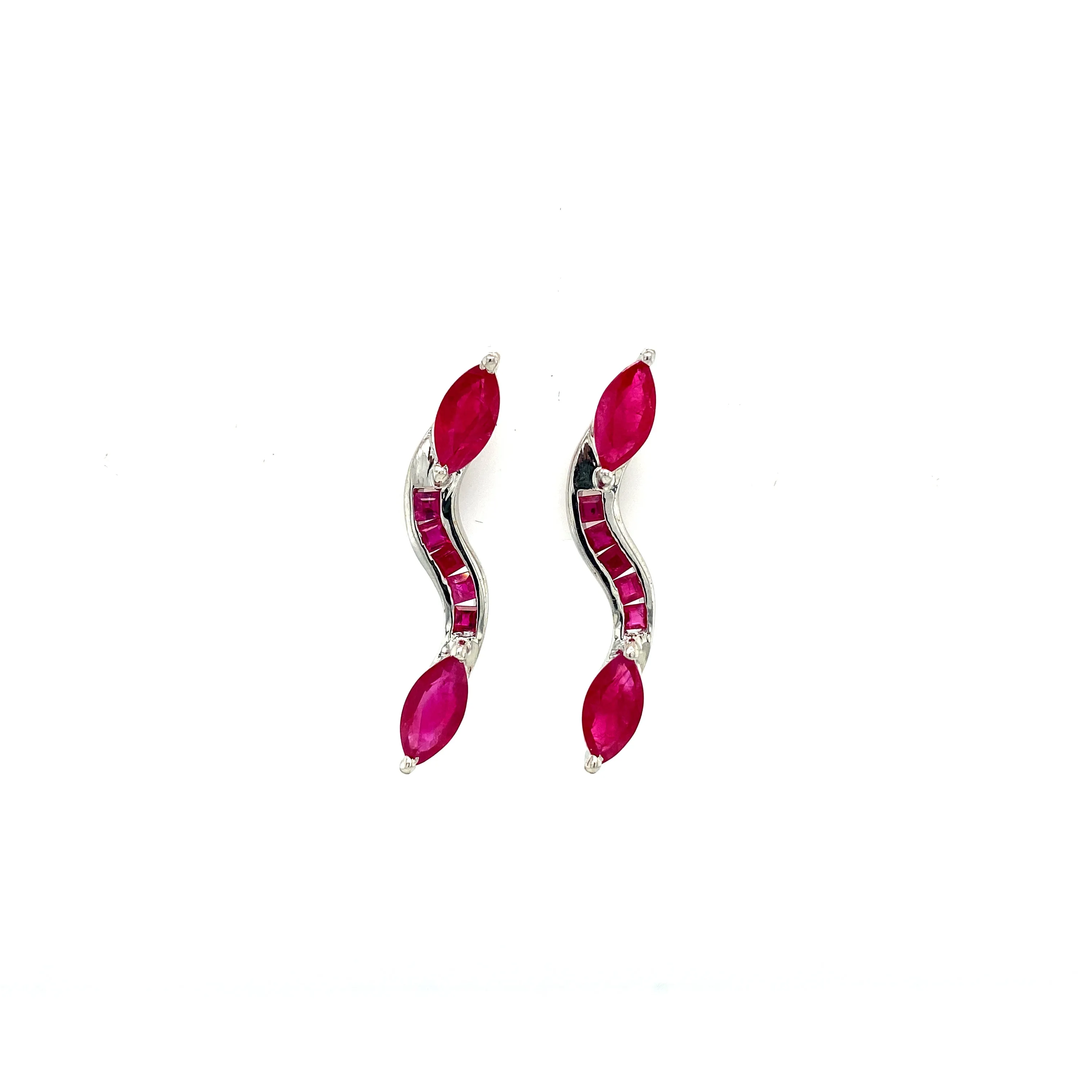 Ruby Earring in .925 Sterling Silver - KST 52524