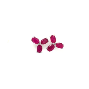 Ruby Earring in .925 Sterling Silver - KST 54161