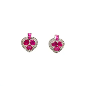 Ruby Earring in .925 Sterling Silver - KST 54508