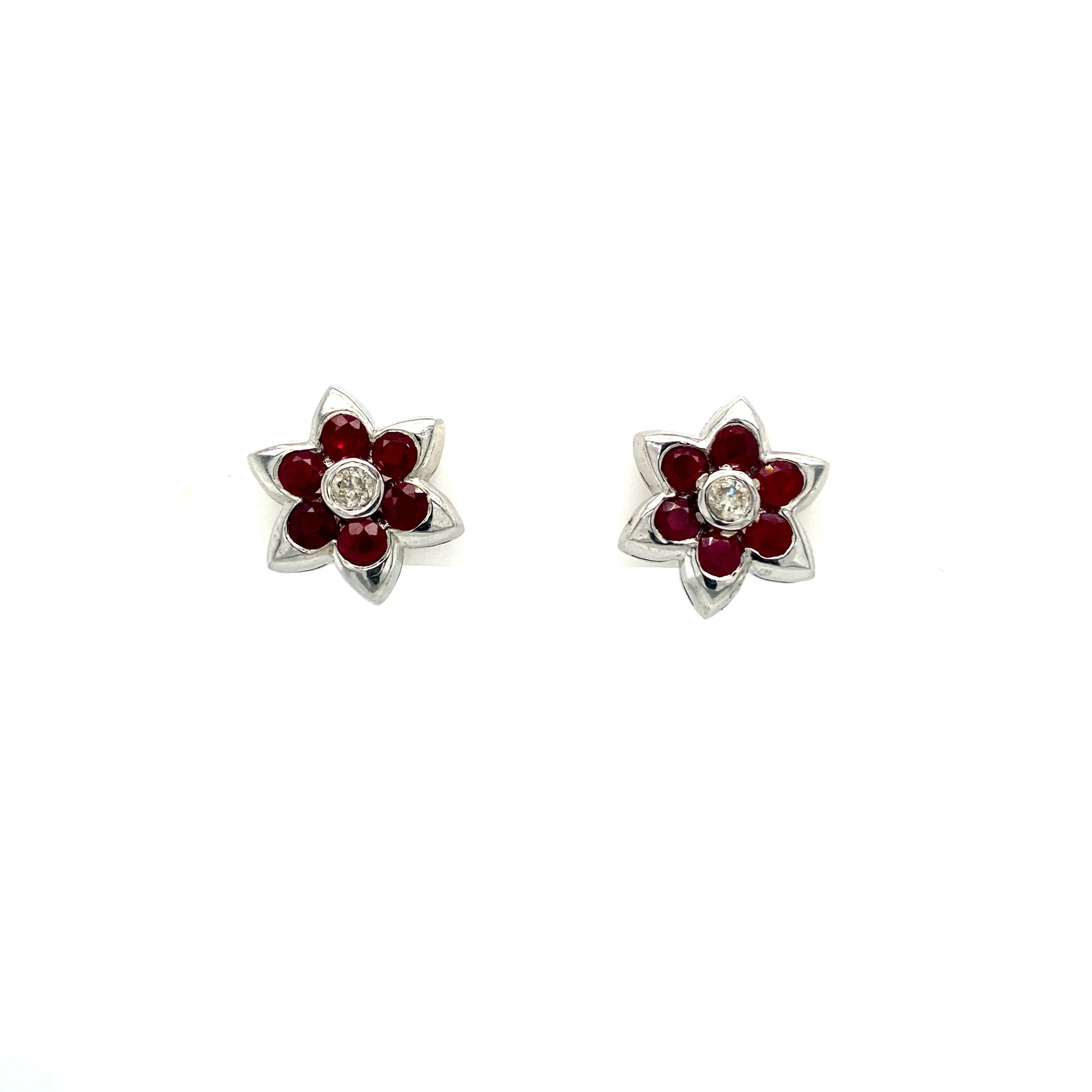 Ruby Earring in .925 Sterling Silver - KST 55616