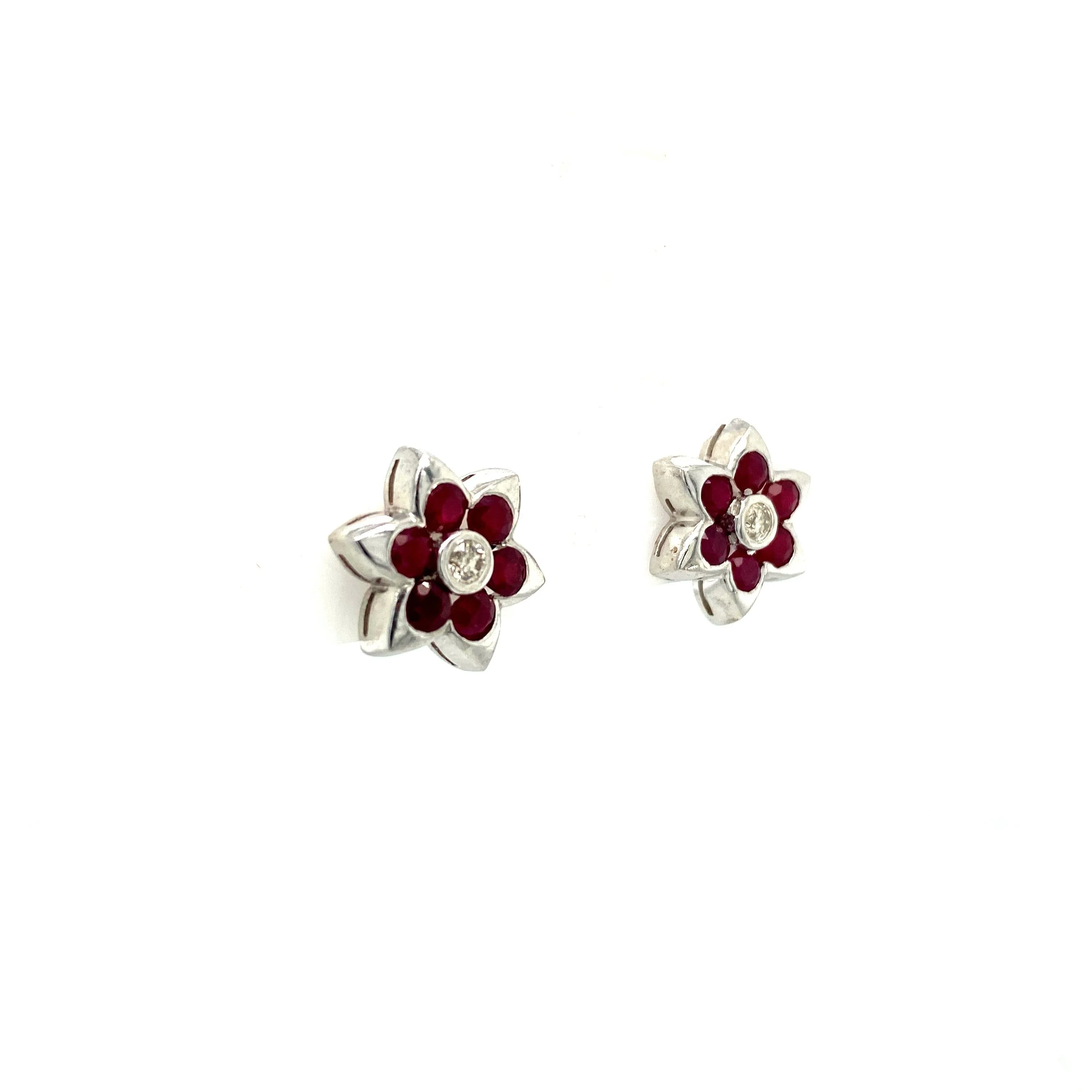 Ruby Earring in .925 Sterling Silver - KST 55616