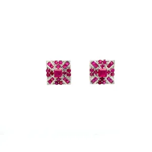 Ruby Earring in .925 Sterling Silver - KST 56238