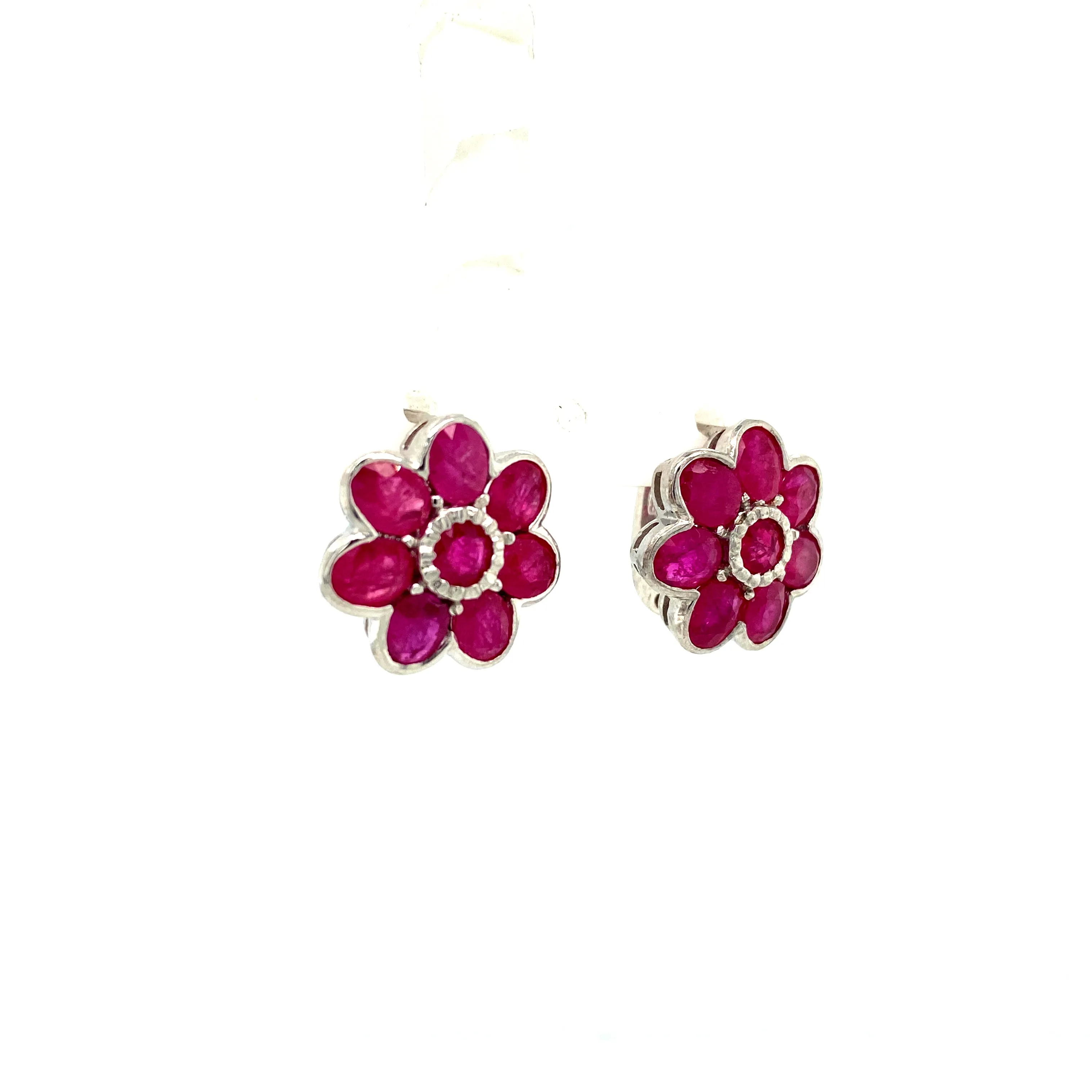 Ruby Earring in .925 Sterling Silver - KST 5692