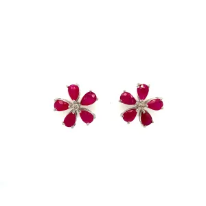 Ruby Earring in .925 Sterling Silver - KST 56985