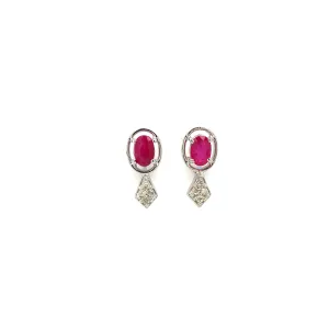 Ruby Earring in .925 Sterling Silver - KST 57221